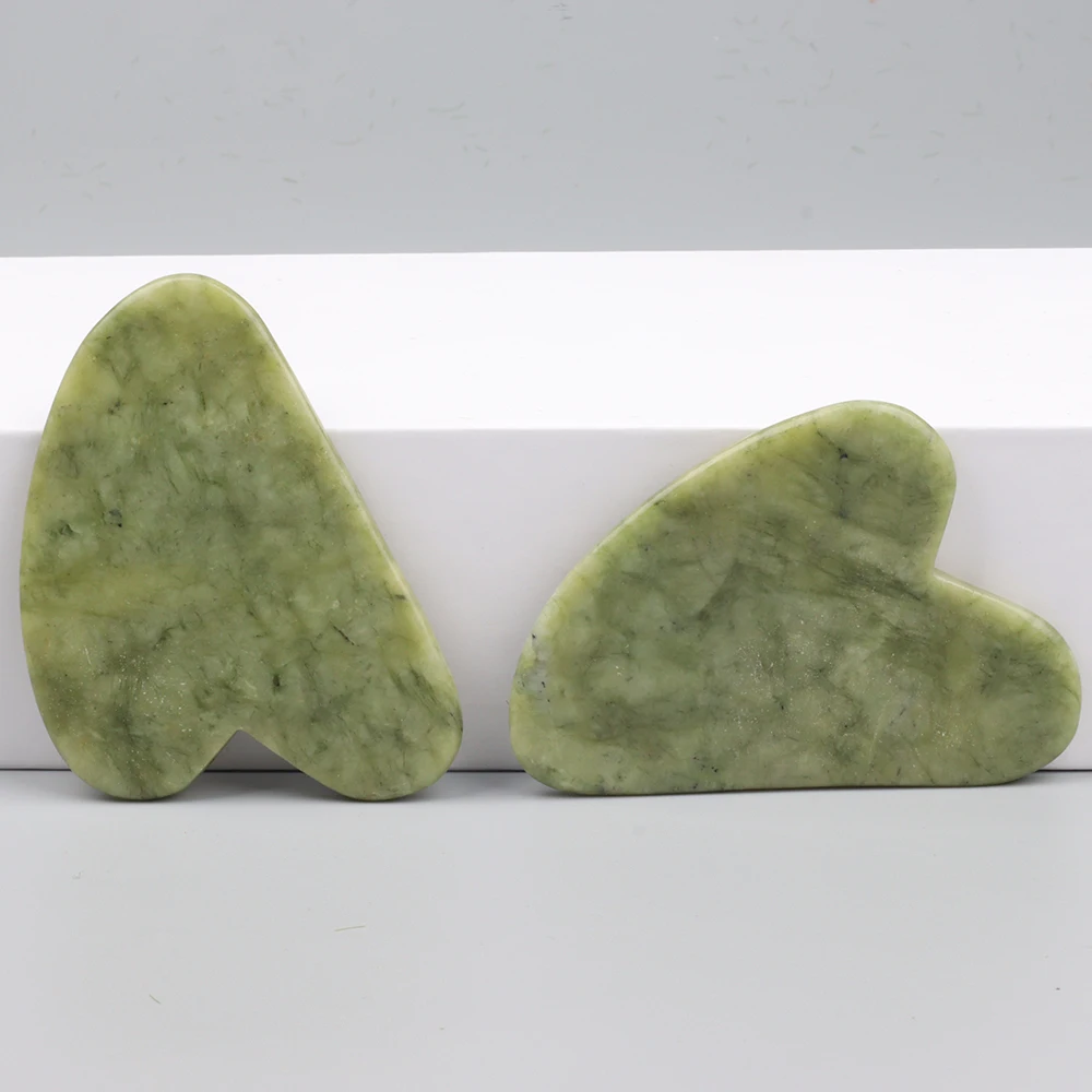 Natural Jade Gua Sha Tool Xiuyan Jade Heart-shape Massager Neck Massage Guasha Love Beauty Product Skin Care health Tool