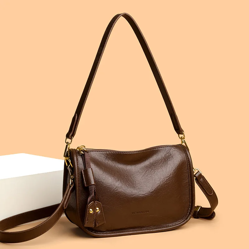 

​​2025 Maillard Vintage Crossbody Women Earth Tone Underarm Bag Sustainable Pebbled Leather Beach to Boardroom System​​