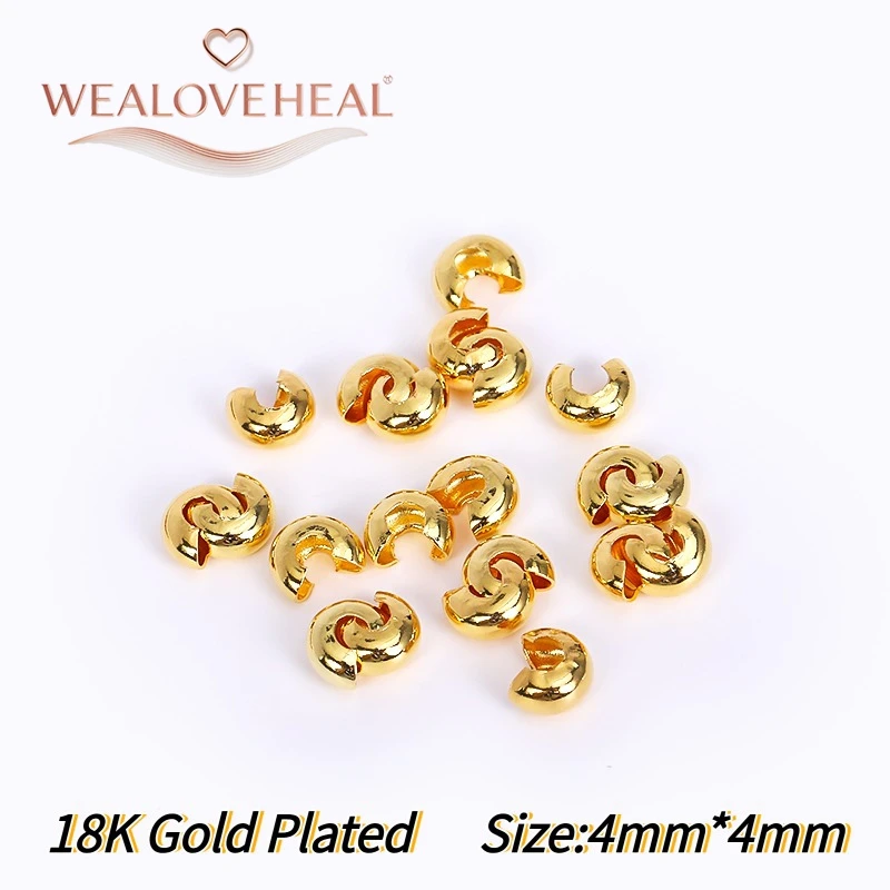50/100 Stück 18K vergoldete Messing-C-Form-Klemmverschlüsse 3/4/5mm Halbmond-Klemmperlen Stopper DIY Schmuckherstellung Zubehör – Detail 26