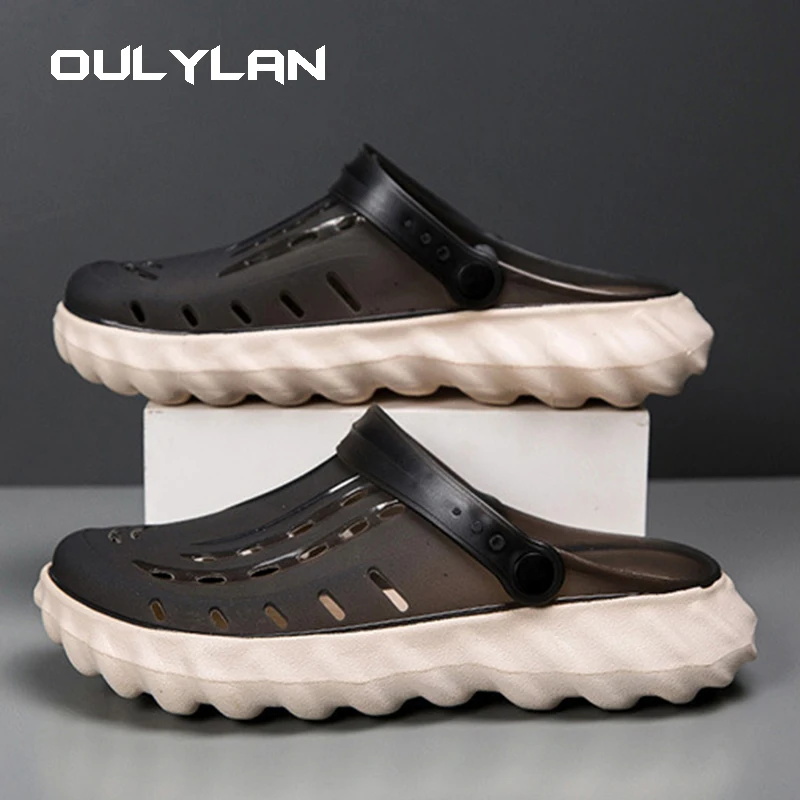 Sandalias de verano para hombre, zapatos informales de alta calidad con plataforma, suaves, 2024