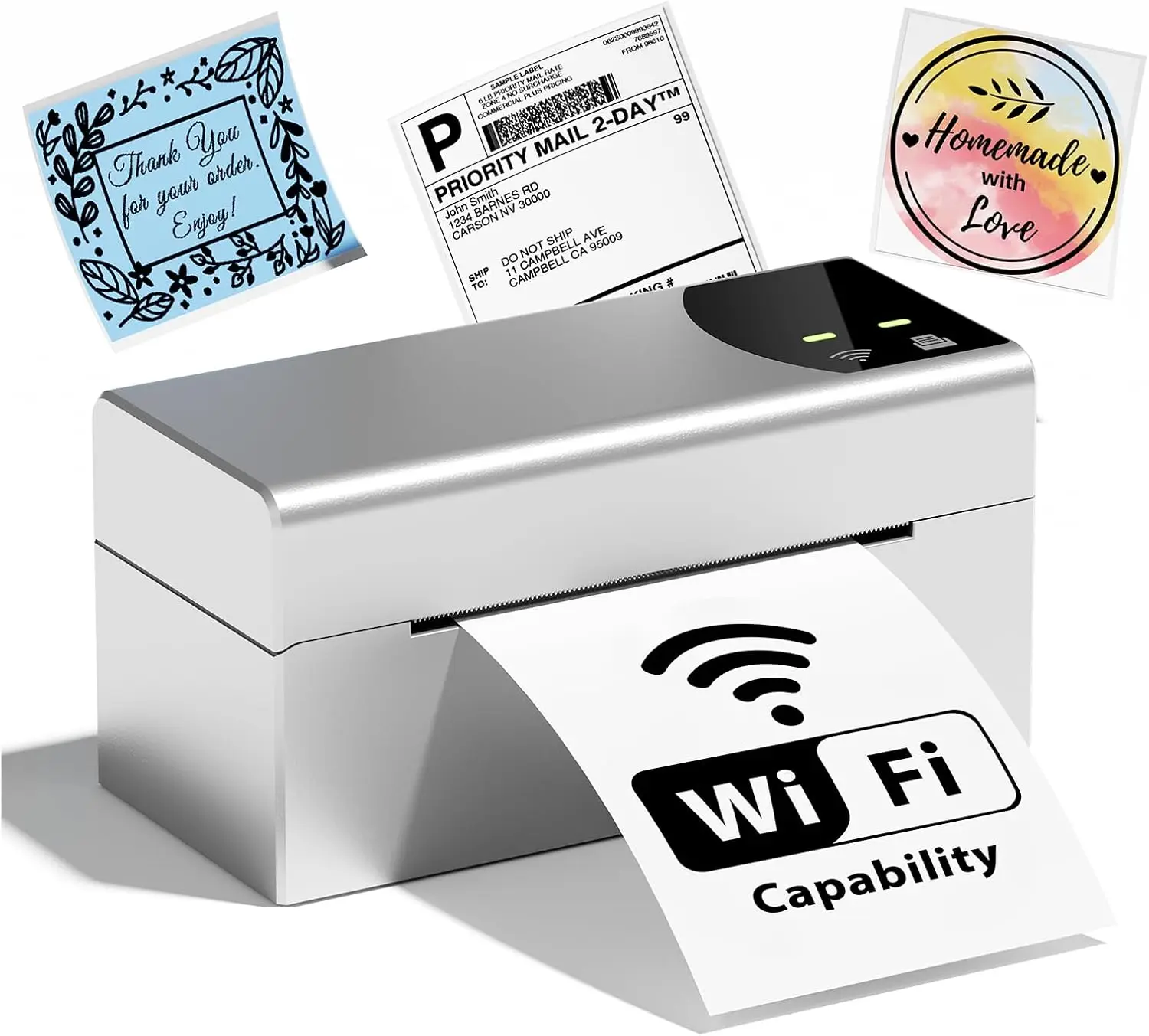 

WiFi Thermal Label Printer 4x6, Shipping & Barcode Printer for iPhone, Android, Mac, Shopify, USPS