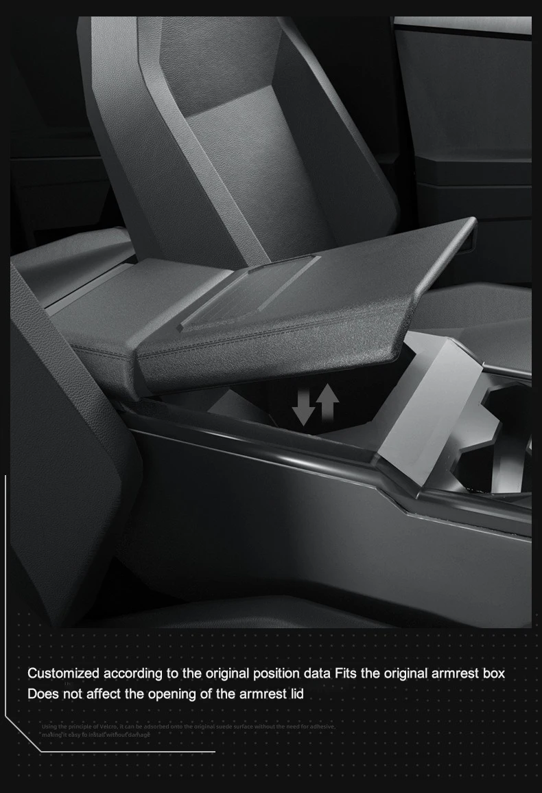For Tesla Cybertruck 2024 Car Armrest Box Protective Cover TPE for CyberTruck Armrest Cover Set Full Fit Non-slip Cell Phone Mat
