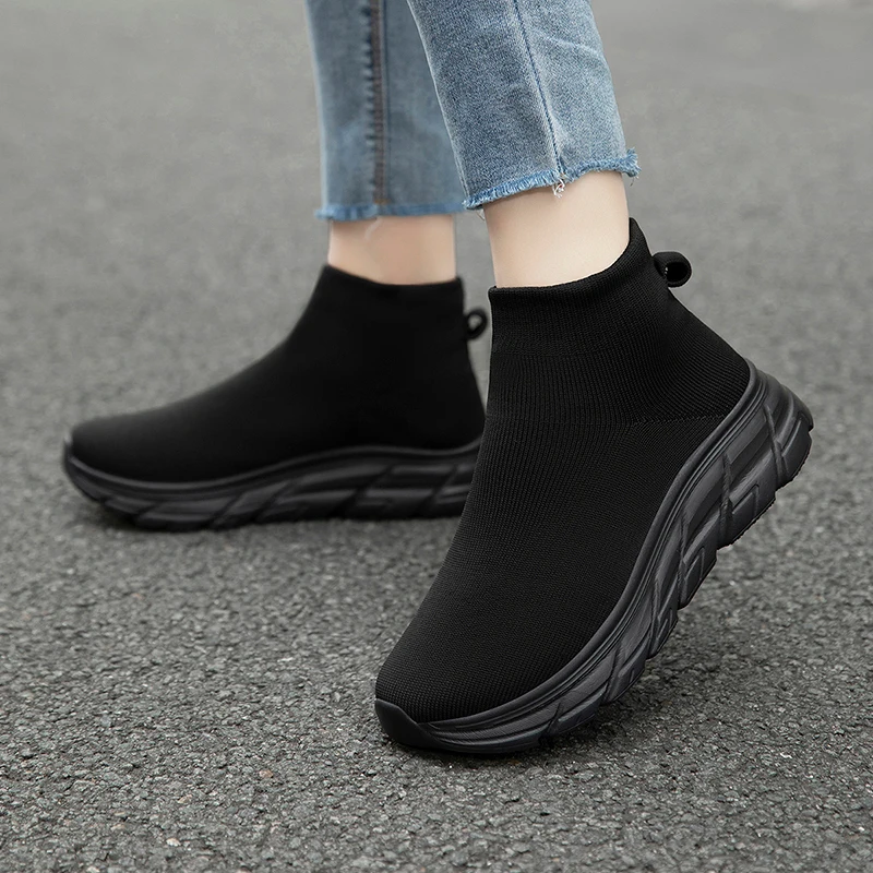 Modische Strick-Sneaker für Herren, bequeme Socken-Walkingschuhe, Paar-Sneaker, bequeme, strapazierfähige Outdoor-Trainer-Laufschuhe
