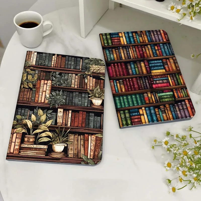 

Art Retro Bookshelf Book Gift For Xiaoxin Lenovo Tab Pad K11 K10 M10 P11 3rd Plus Pro Legion Y700 Y900 Gen4 2 Tablet Case
