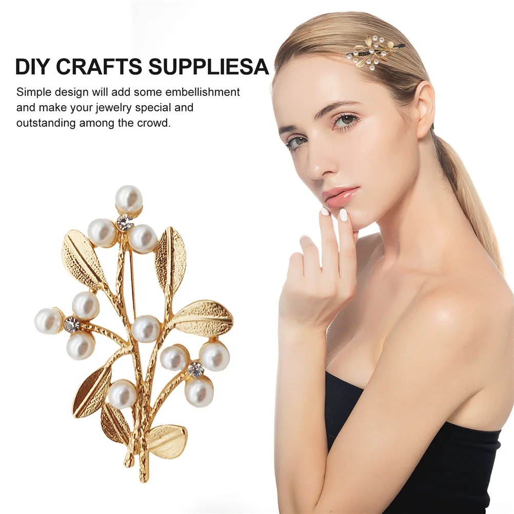 

10Pcs DIY Tree Leaf Charms Alloy Hairpin Charms Decorative Headwear Jewelry Making Supplies Hair Clip Accessories