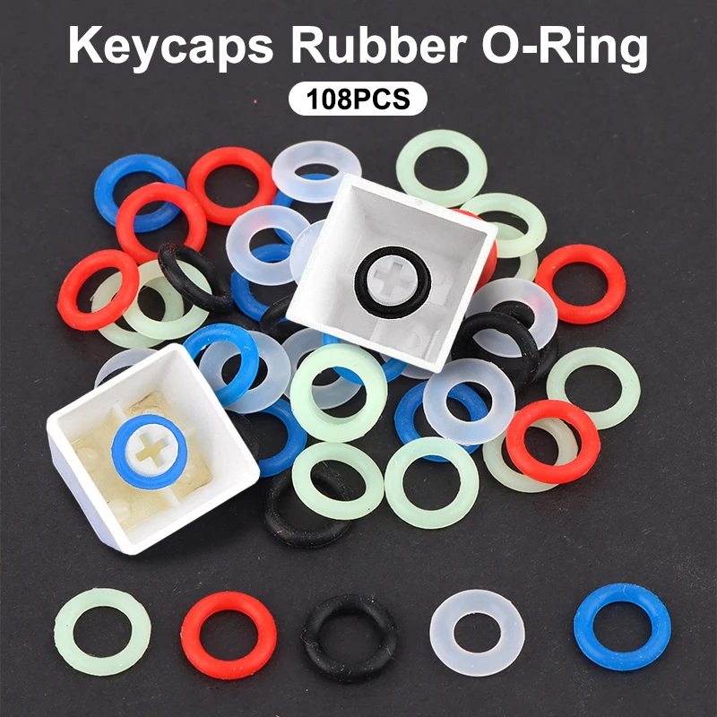 108 قطعة Keycap O حلقة الختم لوحة المفاتيح عازلة مرونة O-حلقة التبديل مخمدات الصوت لاستبدال المثبط الحد من الضوضاء الختم