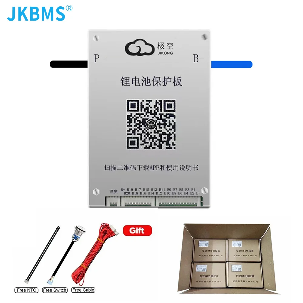 JKBMS BD6A17S8P Smart bms BT 8S 10S 16S 17S 24V 48V BATTERY WITH 0.6A ACTIVE BALANCE bms lifepo4 Li-ion LTO