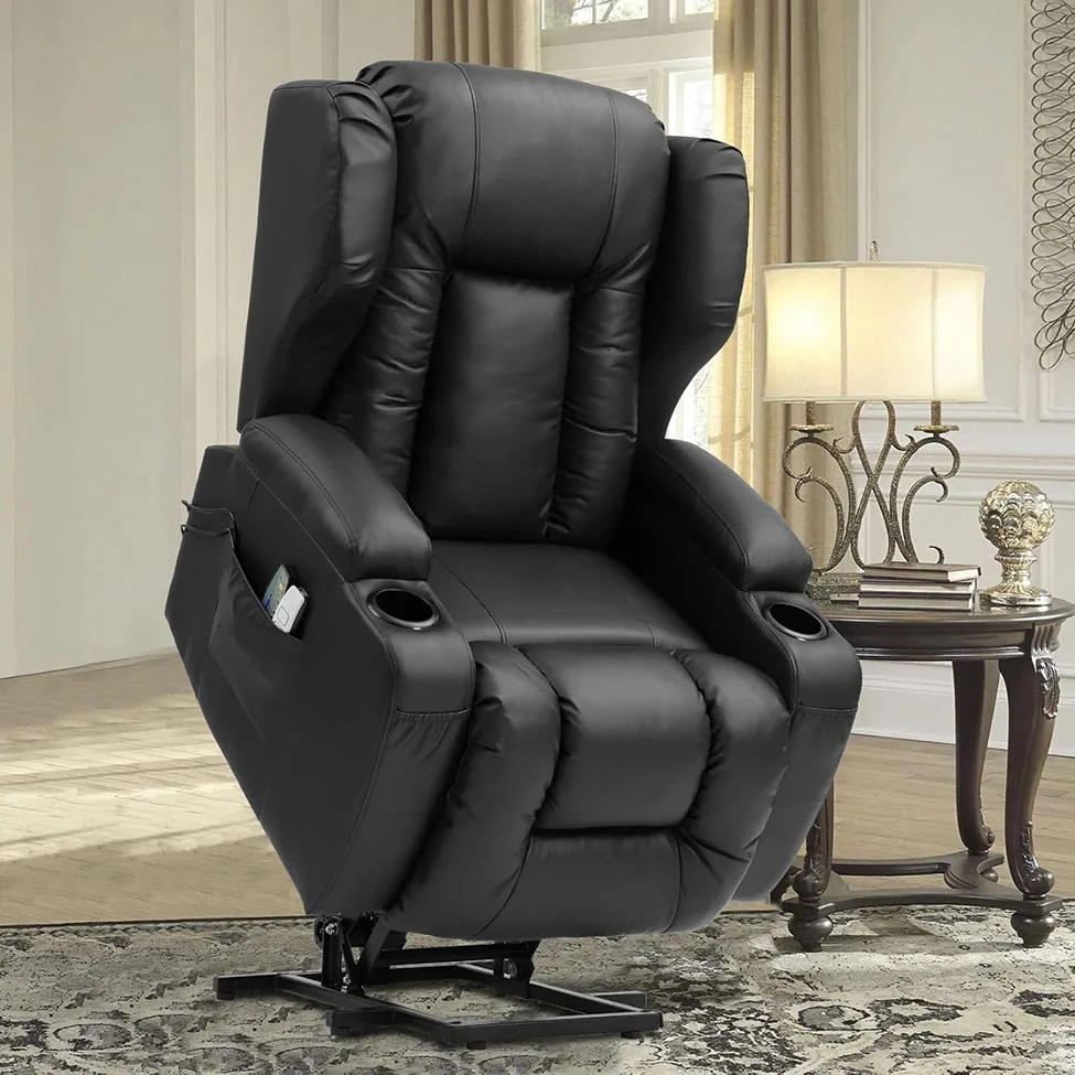 كرسي أريكة من الجلد الصناعي كرسي رفع كهربائي لكبار السن مع التدليك والحرارة #1