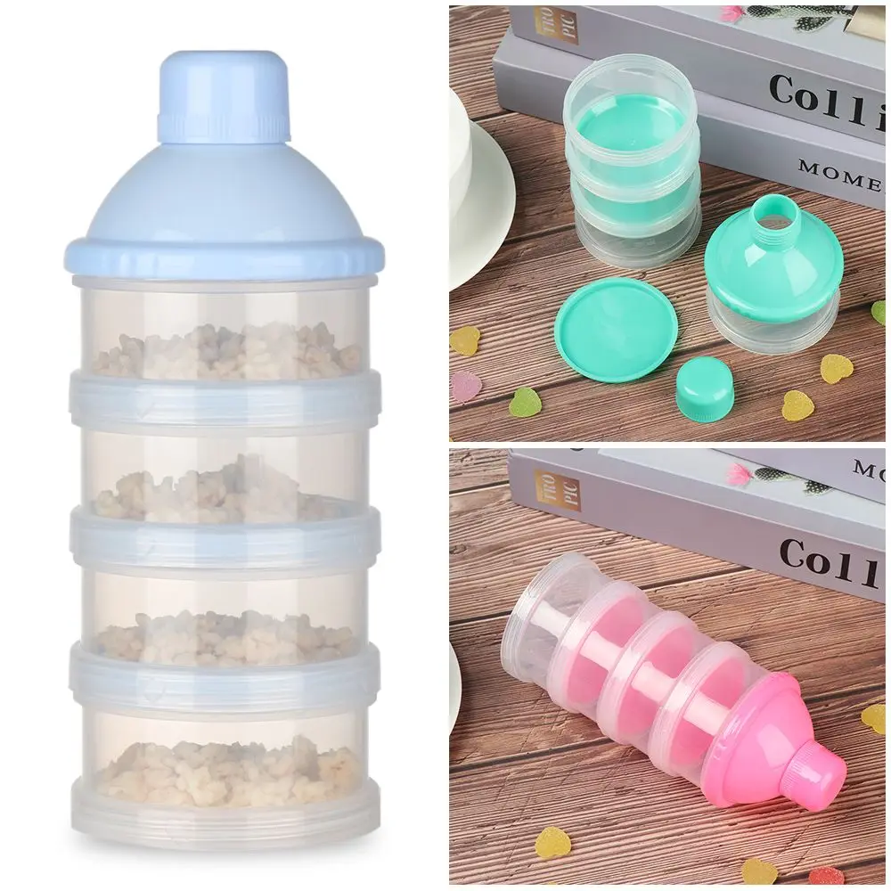 Travel Feeding 4 Layers milk powder container baby milk bottle food storage box Formula dispenser