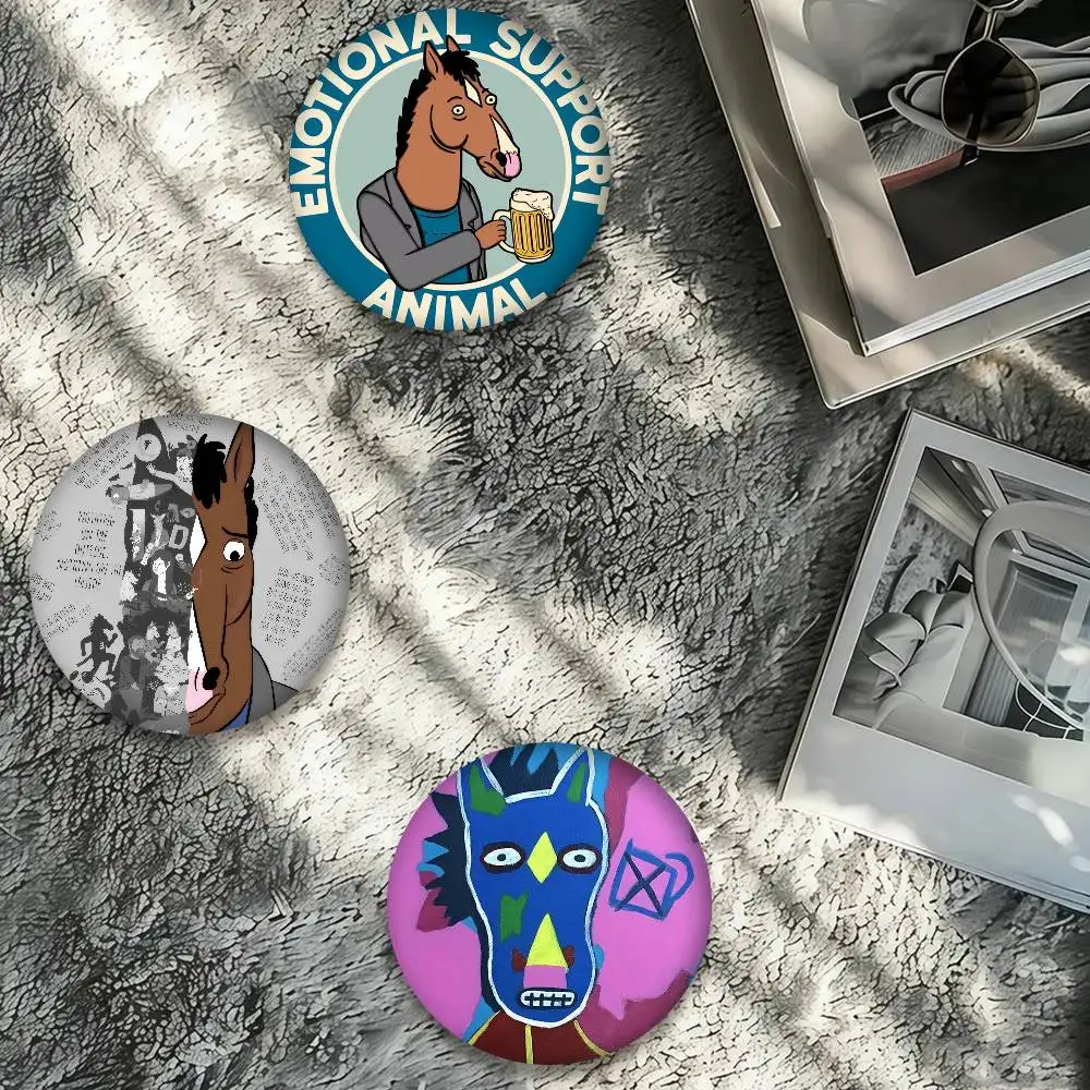 Anime BoJack H-Horseman   New Brooches Soft Button Pin Funny Silly Gnarpy On A Skateboard Meme Badge Gamer Collection Gifts