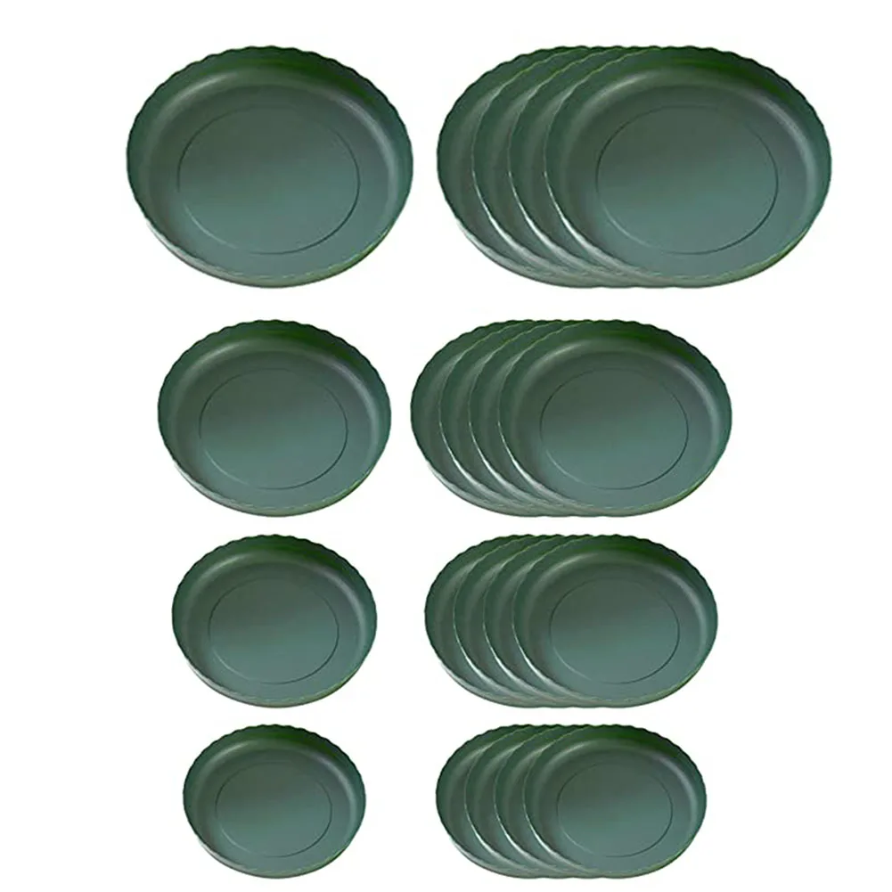 

20 шт. водонепроницаемые круглые подносы для блюдцев для цветочных горшков, пластиковые подставки, подходящие для домашнего декора и садовых проектов