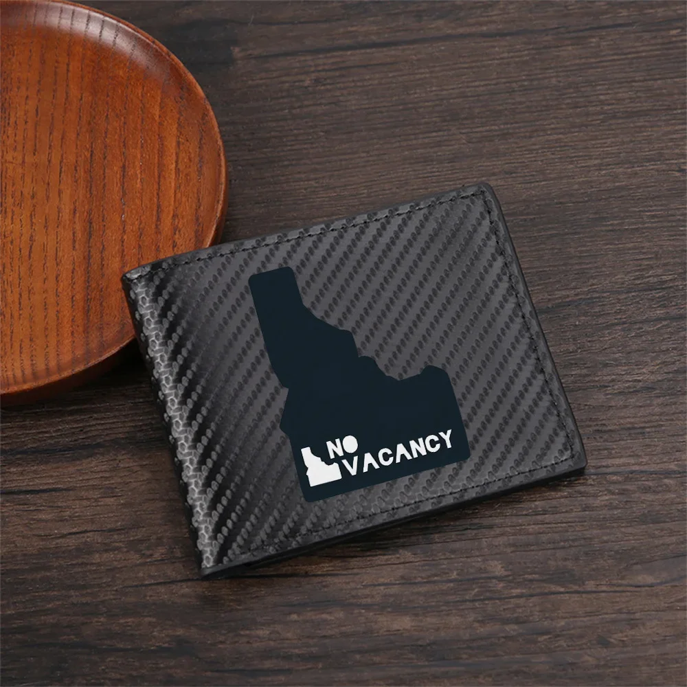 No vacancy text design state shape Men's Wallets Simple Business Modern Stylish Printing Design Gifts For Father Boyfriend Chris