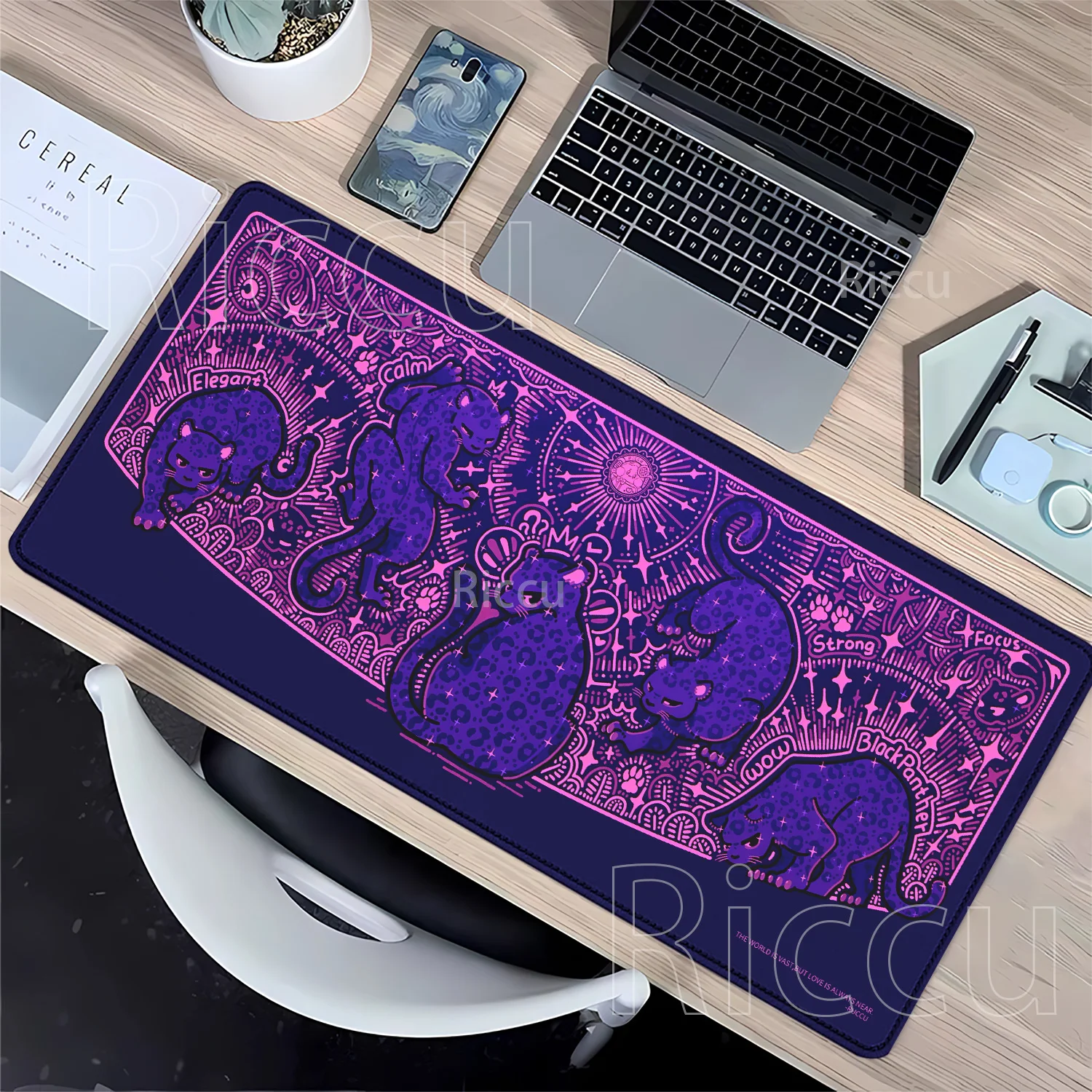 Cartoon Leopard Mouse Pad Office Accessories Gaming Carpet HD Printing Anime Cute Mousepad Keyboard Non-slip 400x900mm Desk Mat