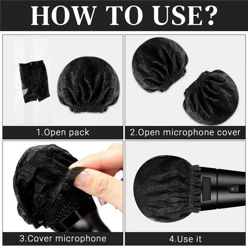 【New Arrival】 480 Pcs Disposable Microphone Cover,Stretchable Handheld Microphone Windscreen for KTV Recording Studio Karaoke