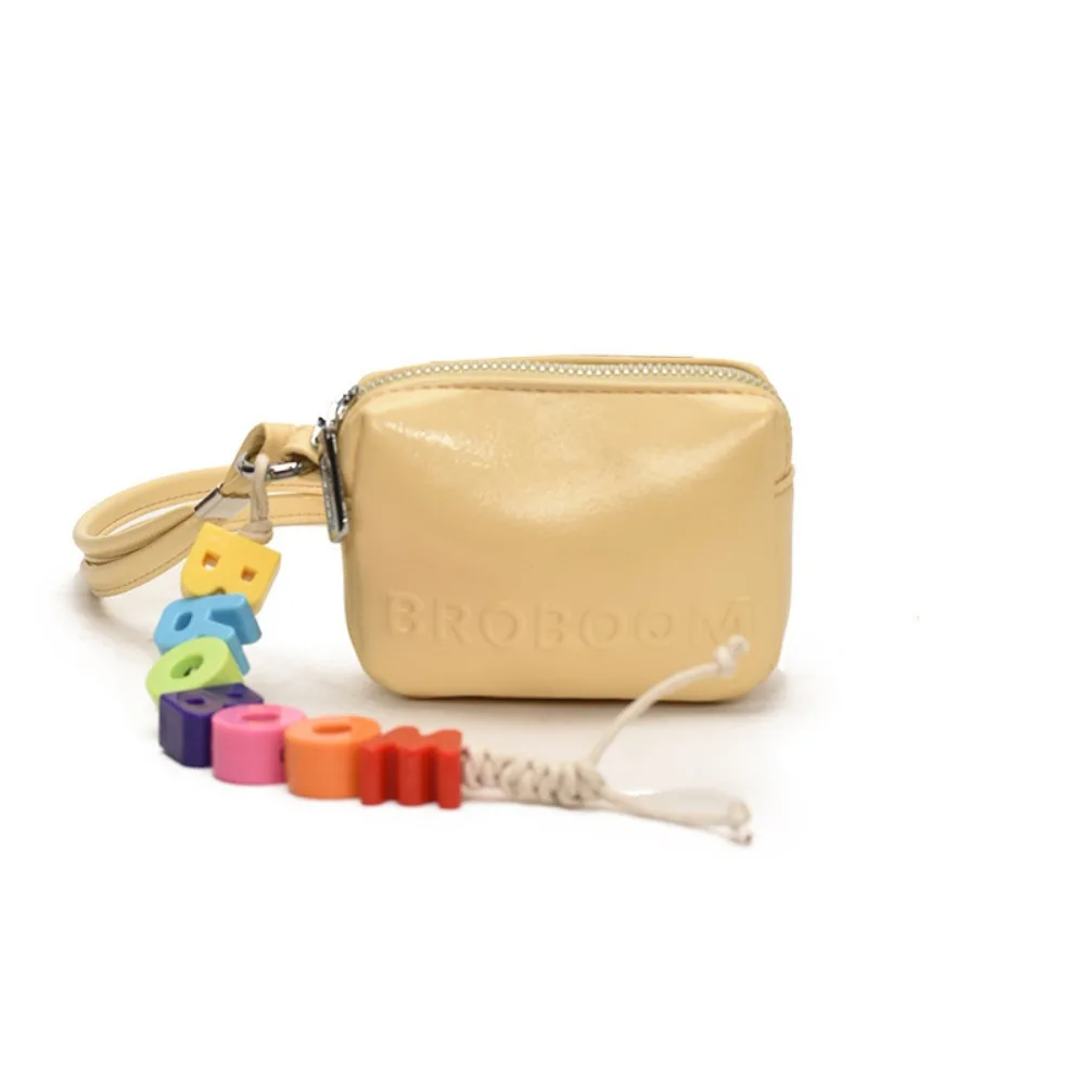 

Multifunctional Small Square Wallet Simple PU Leather Crossbody Headphone Bags Single Shoulder Solid Color Halterneck Coin Purse