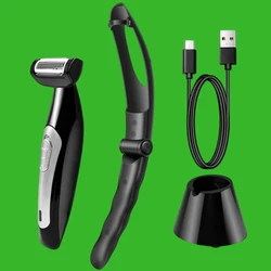 Adjustable Extreme Reach Detachable stretchable Handle electric back and body remover body trimmer back shaver for men