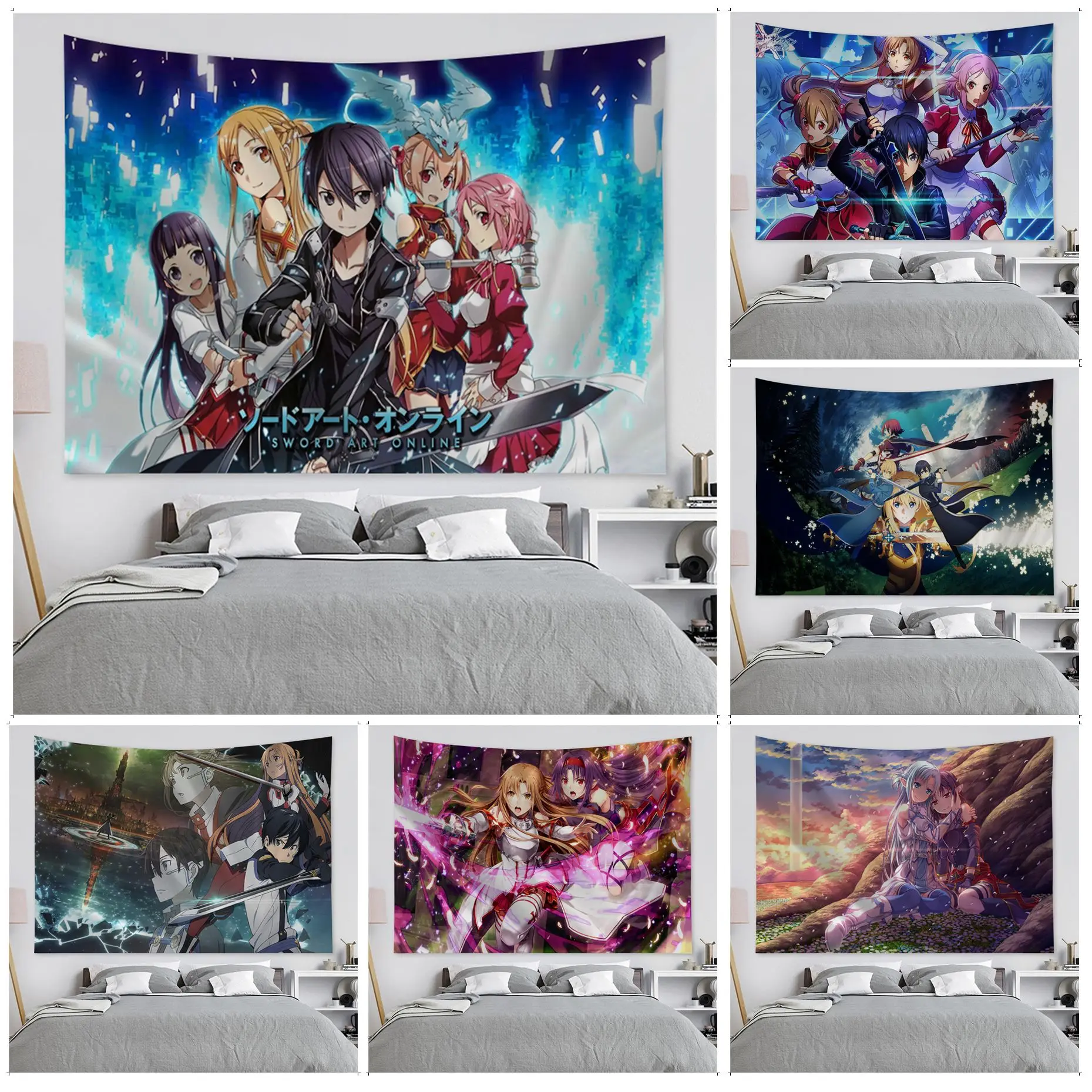 Sword Art Online Tapestry Hanging Bohemian Tapestry Bohemian Wall Tapestries Mandala Cheap Hippie Wall Hanging