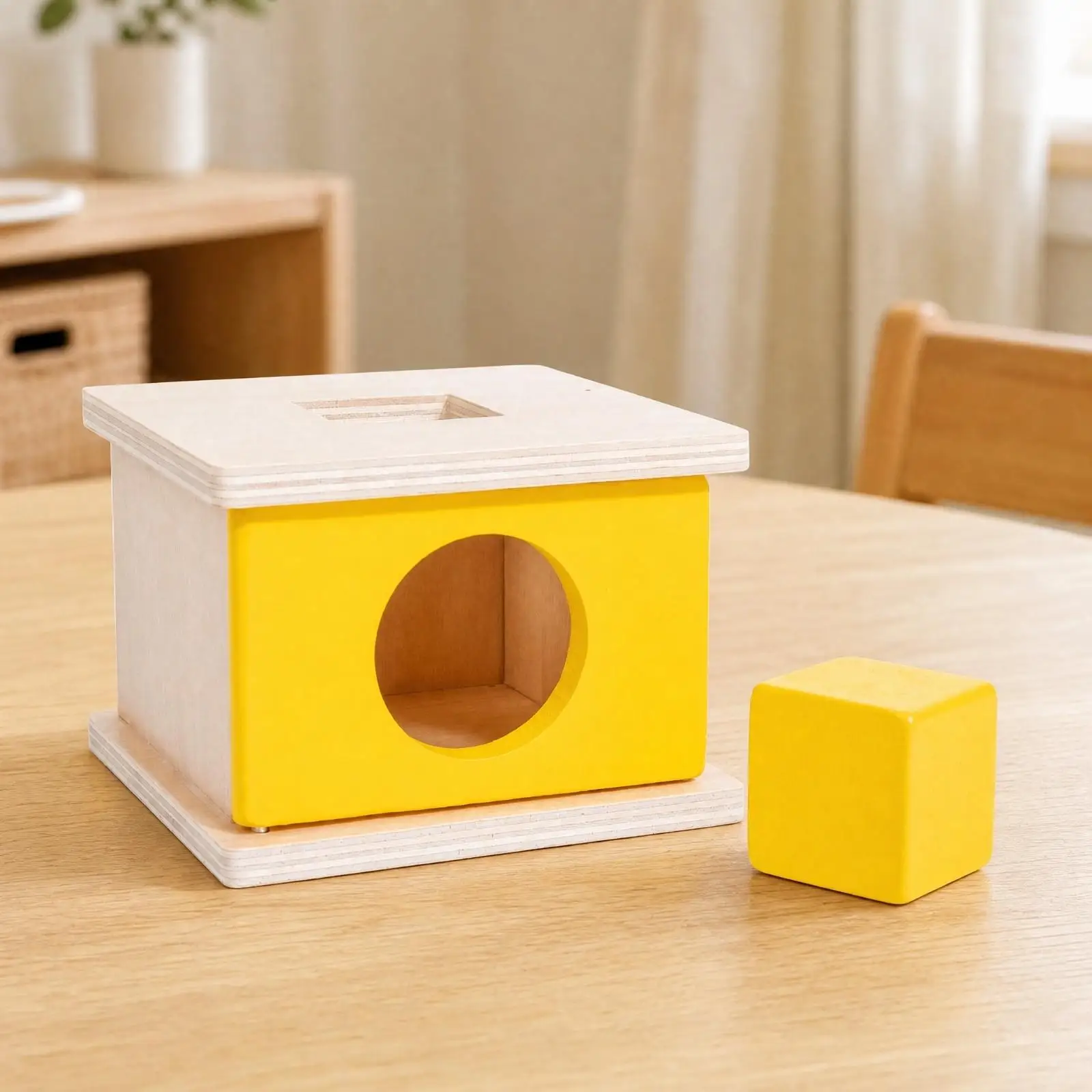 Kids Wooden Shape Block Sorter Educational Toy for Toddler Learning Colors and Shapes Activity