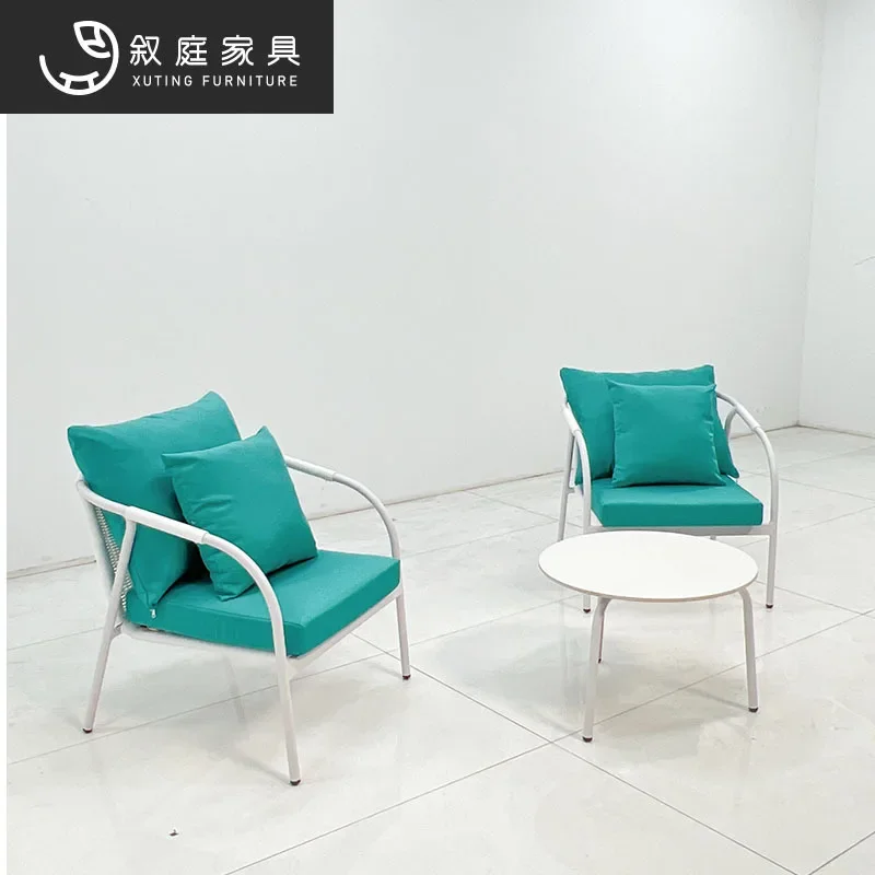Outdoor leisure chair villa balcony single sofa chair household chair rope weaving homestay courtyard garden outdoor table and c