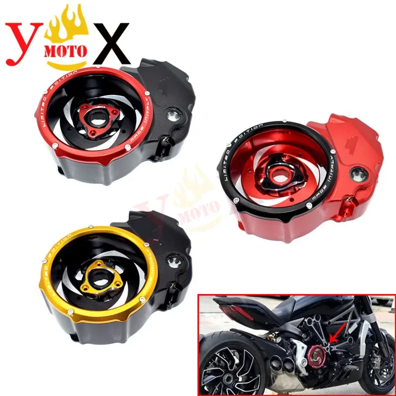 

CNC Racing Clear Engine Clutch Cover Guard Spring Retainer Ring Pressure Plate For Ducati Xdiavel X Diavel 1200 1260 16-23