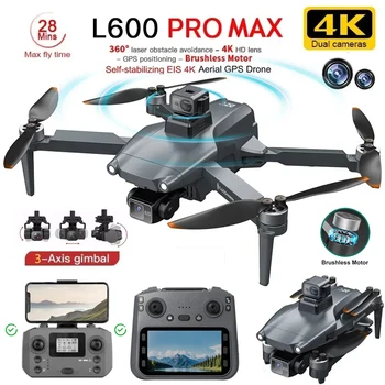 New L600 Pro MAX 4K Professional Drone With 8K HD Camera 3-Axis Gimbal GPS Dron Obstacle A