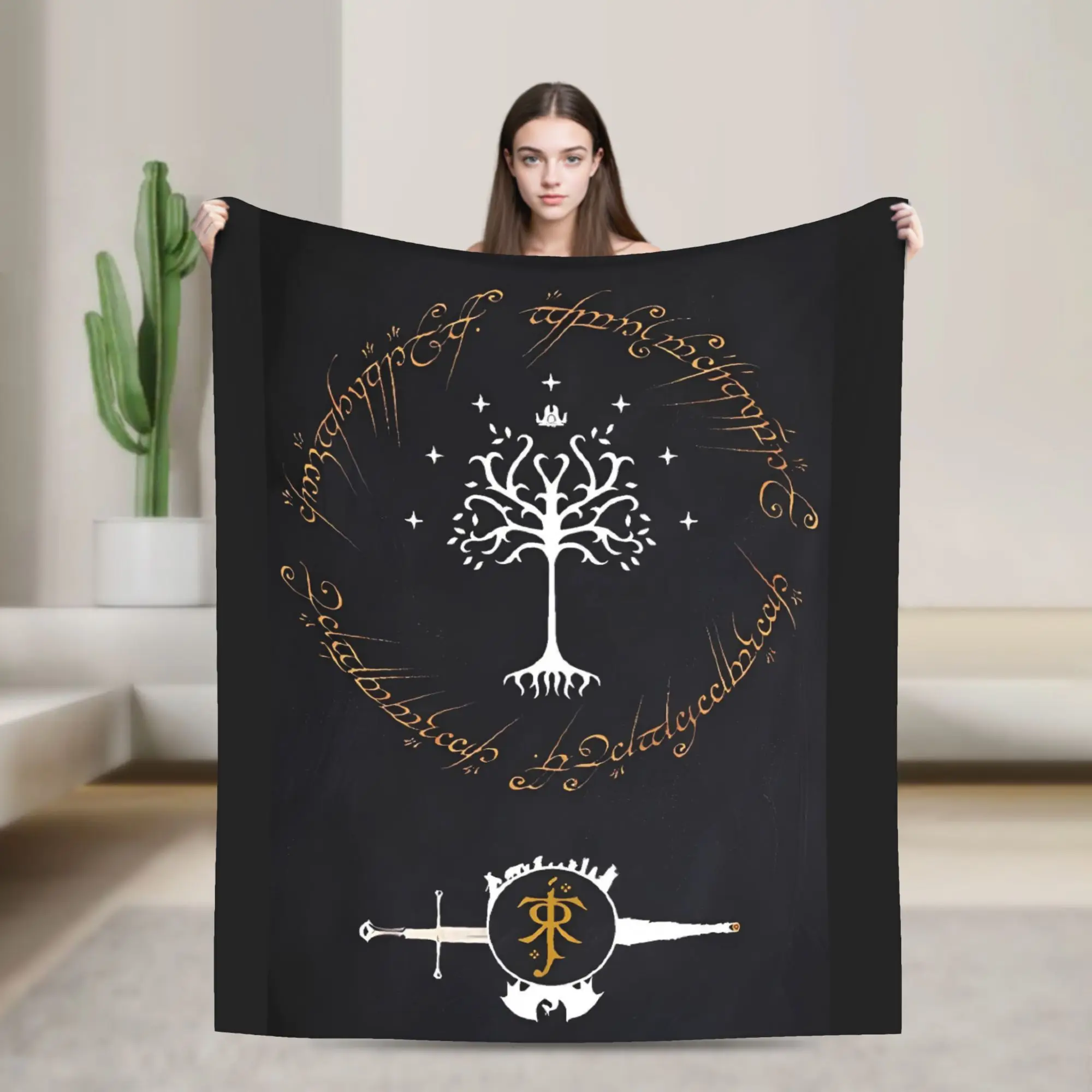 L-Lords Of The R-Rings Retro Movie Blanket  Travel Flannel Bedding Throws For Couch Chair Sofa Bed Soft Warm Bedspread Gift Idea