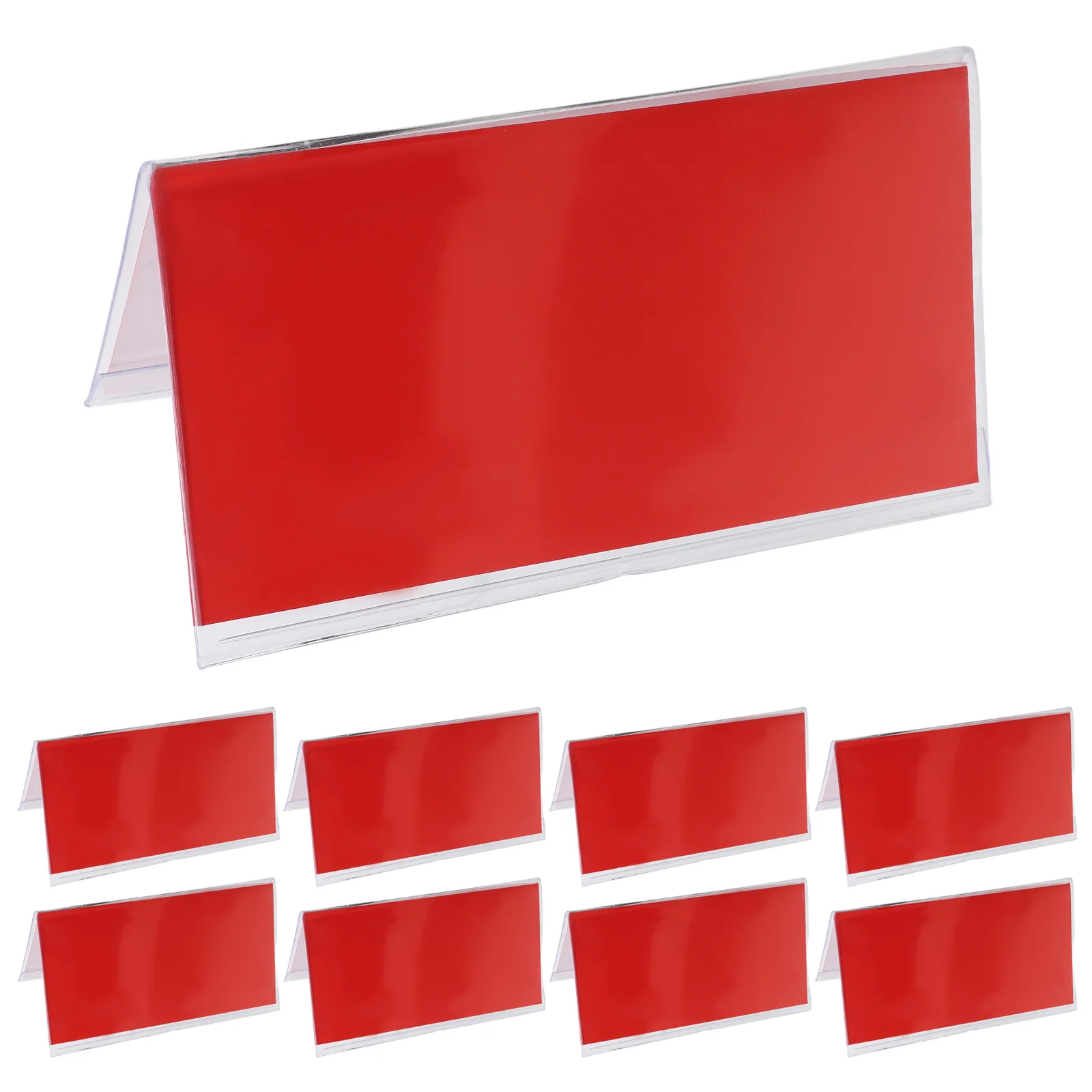 

10Pcs Clear Plastic Name Plate Holder for Desk Table Display Business Conference Meeting Room Durable Elegant Design