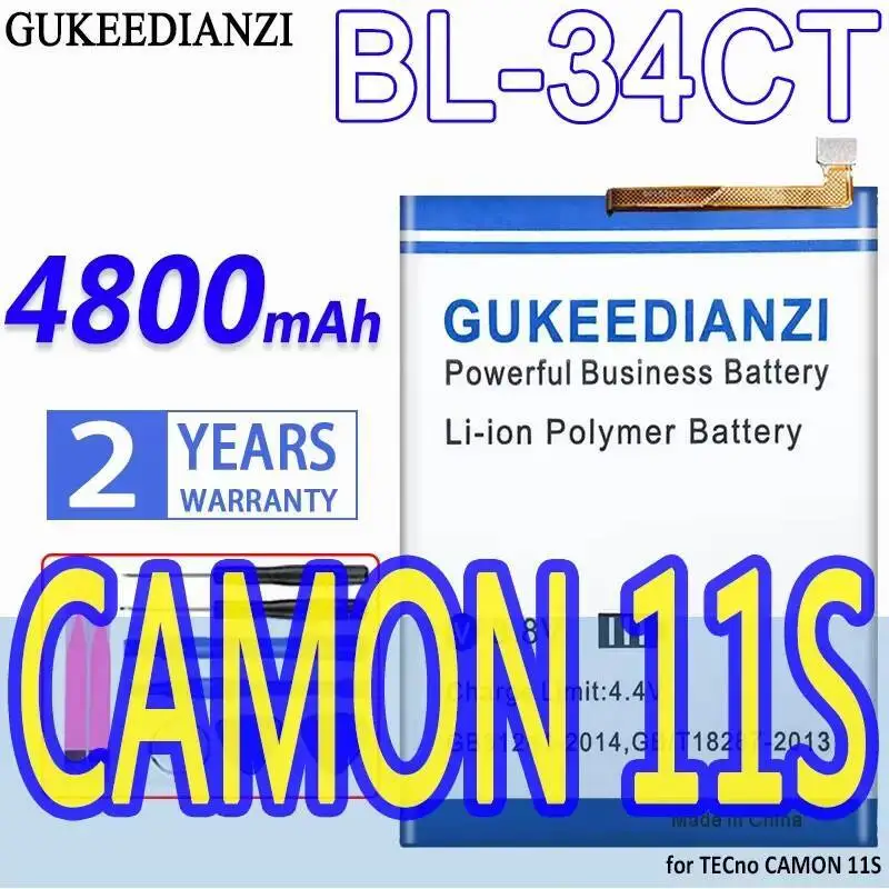 

Long-Lasting BL-34CT For Tecno Camon 11S 4800Mah Mobile Phone Battery Reliable Power