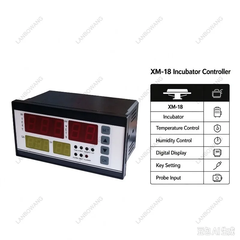 Incubator Constant Temperature XM-18 Controller, Wireless Temperature and Humidity Controller for Temperature Control and Wet