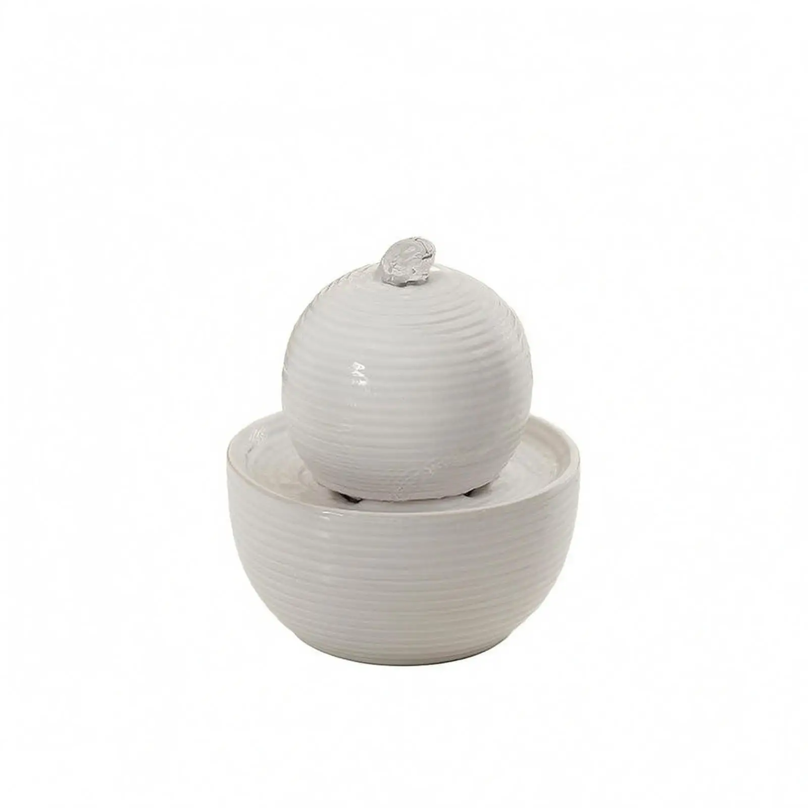 Tabletop Water Humidifier USB-Powered Desktop Water Ornament Compact Round Ribbed Humidifier for Office Desk