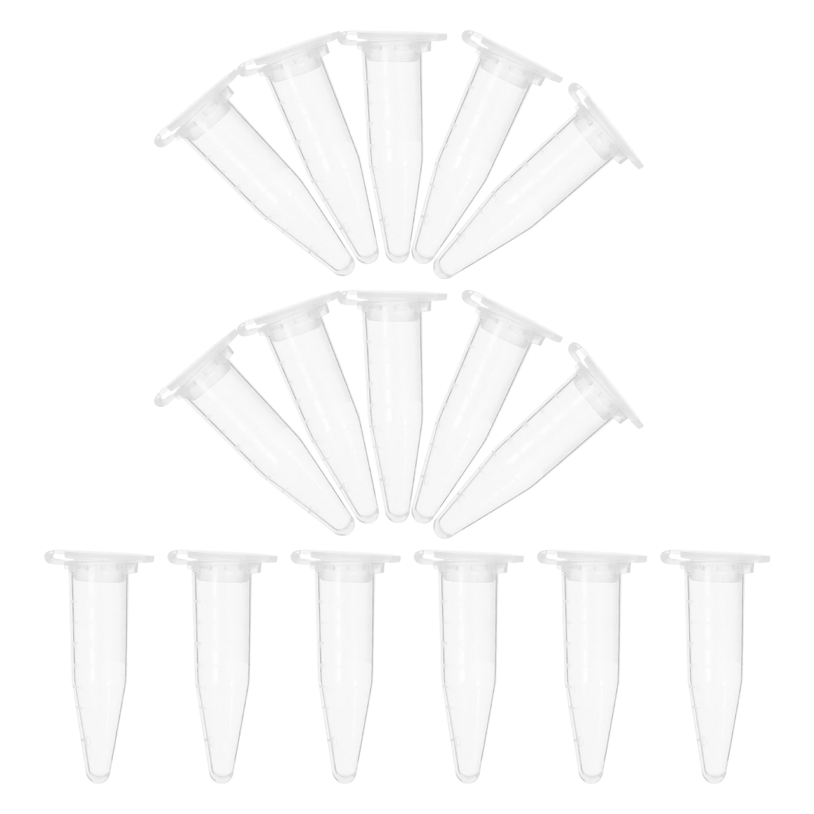 50 Stück Rohrprobenbehälter aus Polypropylen, konische Rohre, Labor-Snap-Boden, transparent