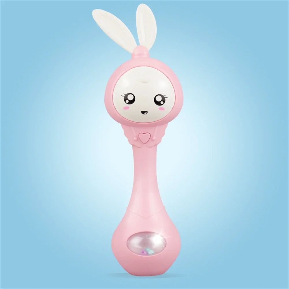 

Baby Music Flashing Rattle Rabbit Toys Teether Hand Bells Mobile Infant Weep Tear Newborn Early Educational Toys