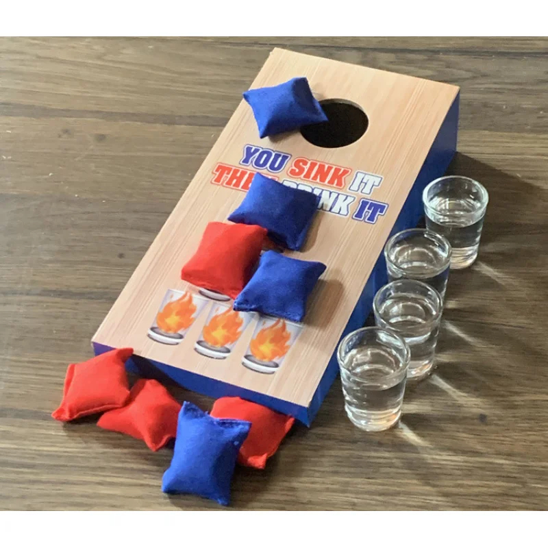 1 Set Wooden Throwing Game Board Portable Outdoor Party Favors for Adults Kids Carnival Garden Party Games Throwing Sandbag Toy