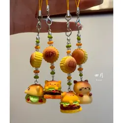 Original 3D Food Cute Dog Cat Phone Charms Pendant Customized Keychain Cases For iPhone 11 CCD Camera Schoolbag Ins Korea