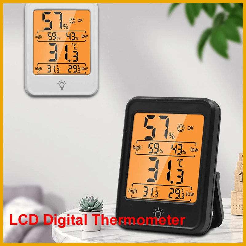 LCD Digital Hygrometer Room Thermometer Indoor Electronic Temperature Humidity Monitor Meter Sensor Gauge Weather Station For Ho