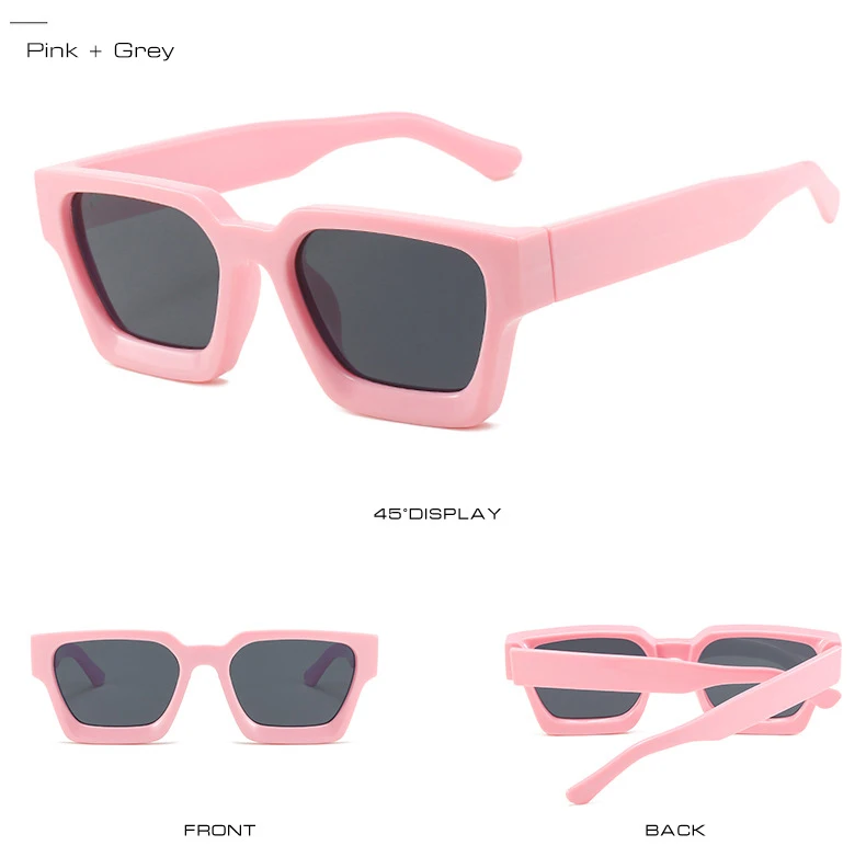 SO&EI Fashion Square Frauen Luxus Sonnenbrille Retro Marke Designer Männer Trend Leopard Blau Grün Sonnenbrille Shades UV400 – Detail 13