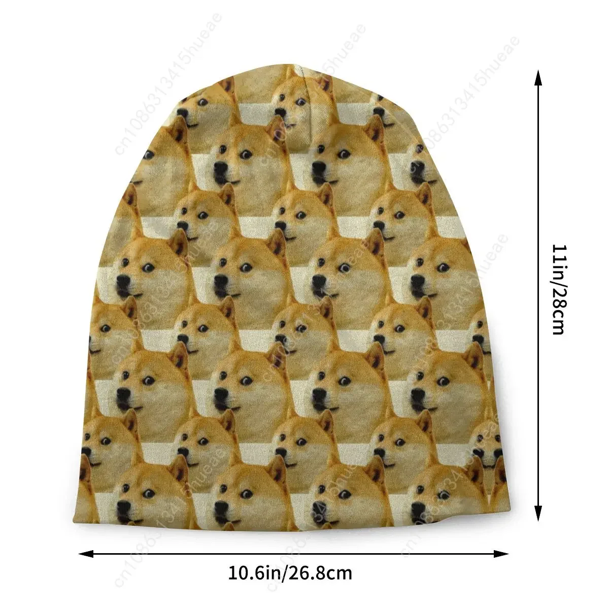 Shiba Inu Doge Cheems Meme Slouchy Beanie Men Women Custom Outdoor Winter Warm Skullies Beanies Hats Adult Knit Bonnet Cap