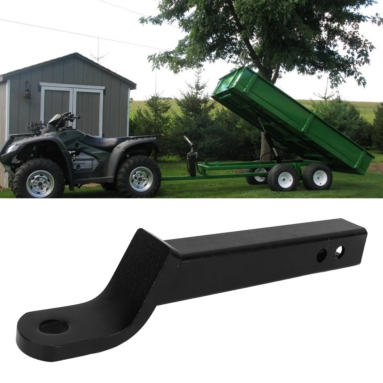 

Trailer Hitch Ball Mount Extender Ball Mount Black Powder Coating Heavy Duty 430mm Long Easy To Use for 2in Receiver