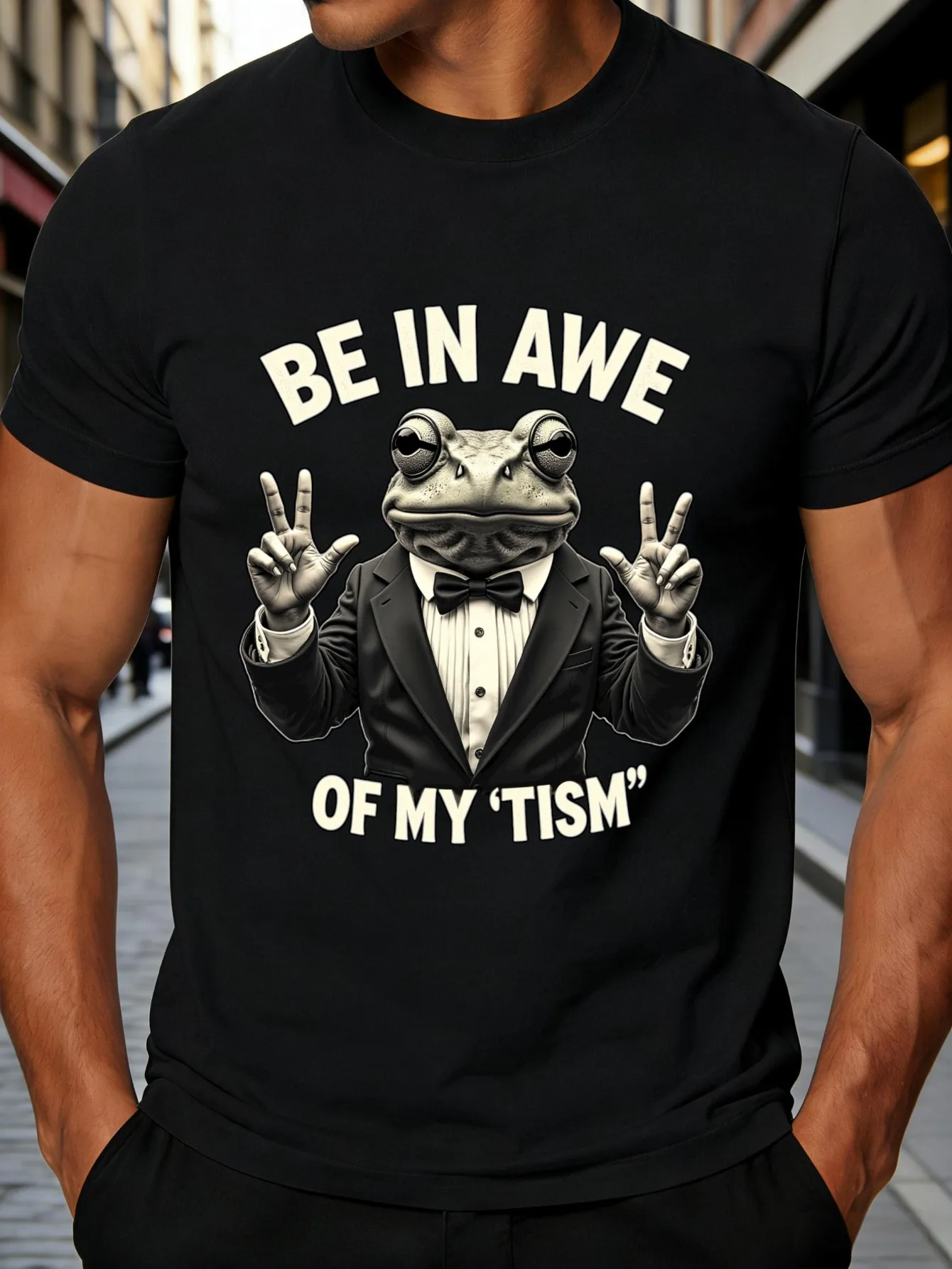 Frog Man in a Suit T-Shirt My Tism Graphic Design Summer Casual Wear Gift