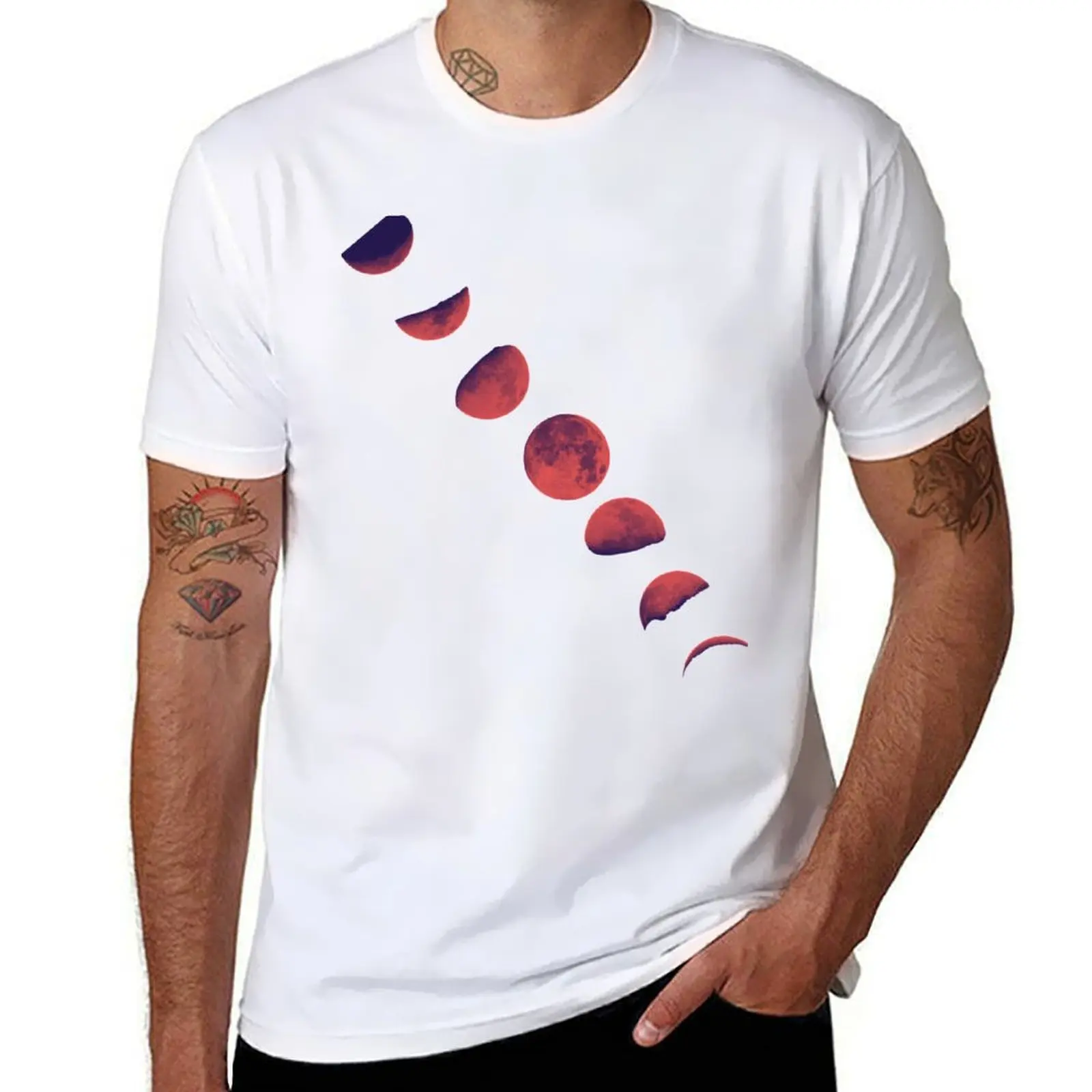 Red Moon T-Shirt cotton t shirt man man graphic t shirt T-Shirt