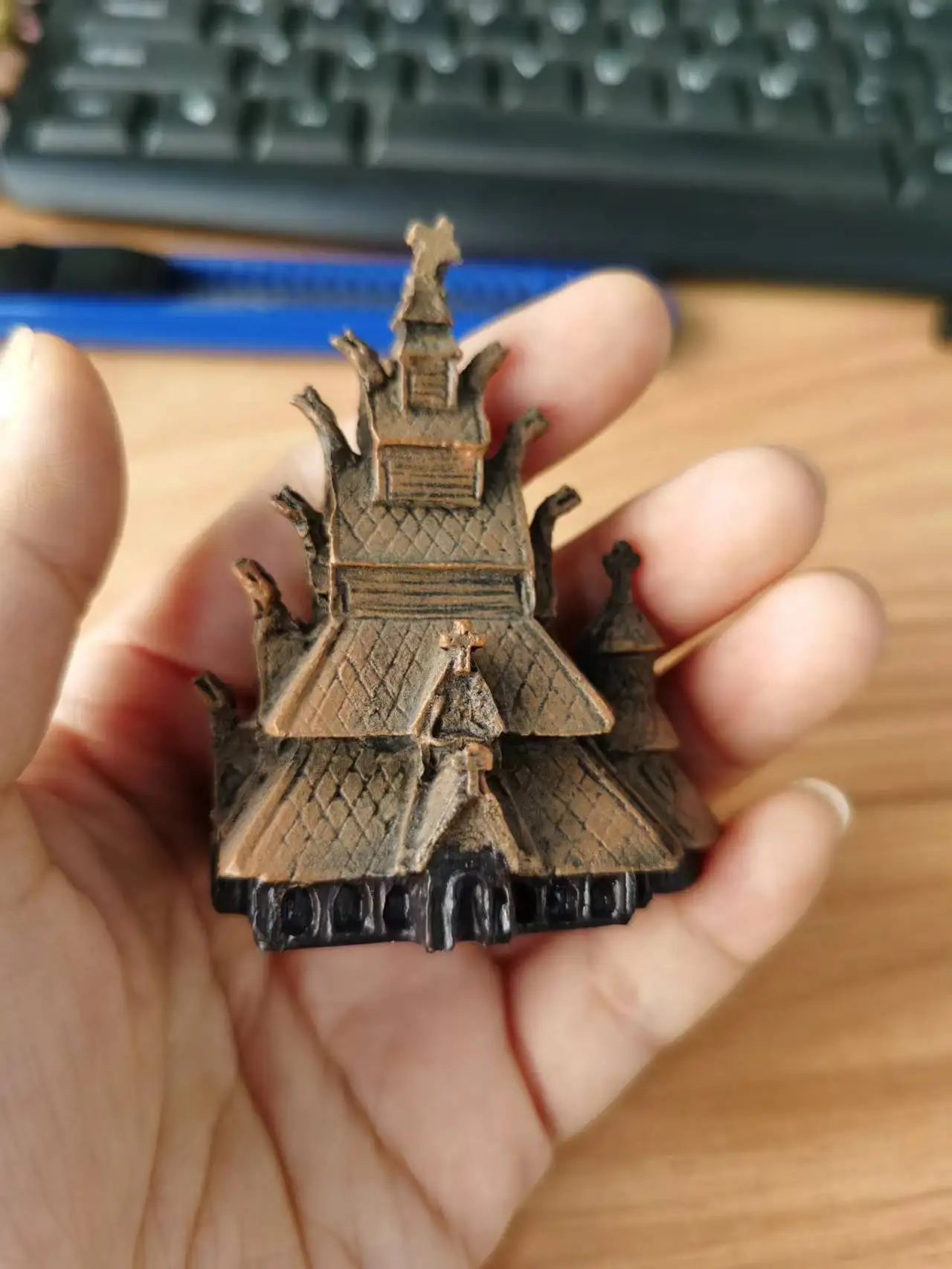 Resin figure mental psychological sand table game box court therapy building temple