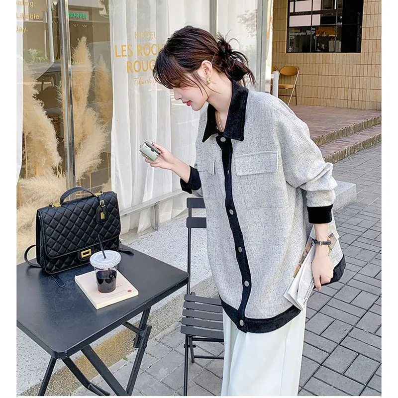 Damski nowy temperament Casual Joker luźny, wąski płaszcz damski wiosenny i jesienny lekki płaszcz Casual jednorzędowy płaszcz z klapami