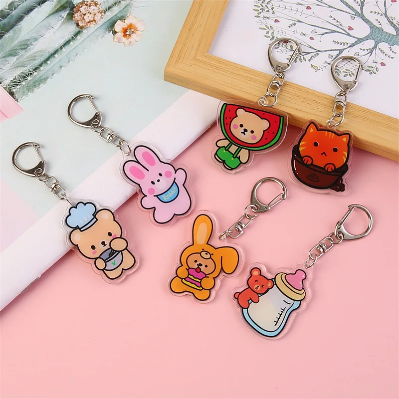 

Acrylic Cartoon Pendant Bear Charm Bag Accessory For Birthday School Bag Kids