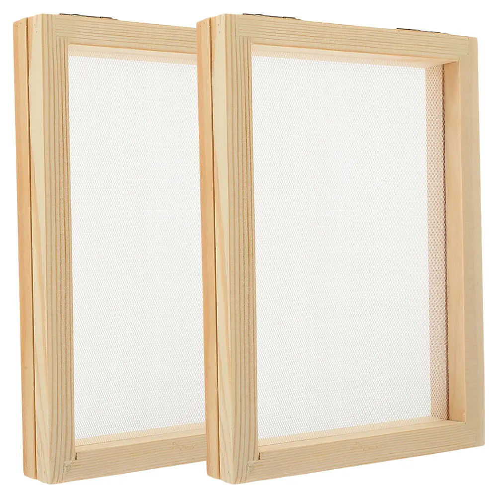 

2pcs Handmade Paper Frame Creative Wood Craft Moulds Kids Project Supplies Educational Diy Kit Smooth Edges Safe Crafting