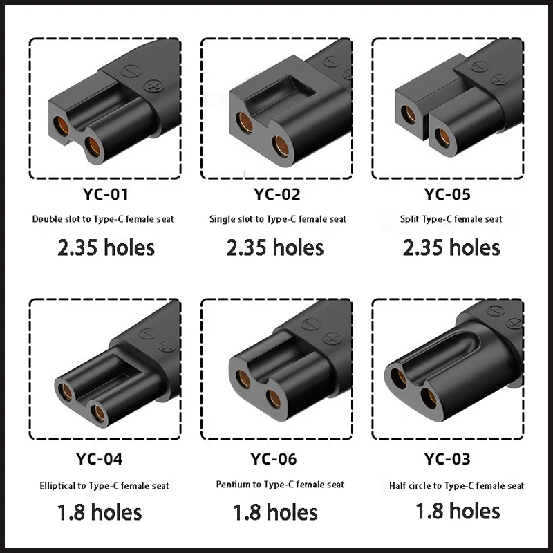محول شحن أنثى من النوع C ، مناسب لماكينة حلاقة الثقب المزدوج ، مقص شعر بنتيوم ، يمكن استخدامه أثناء الشحن