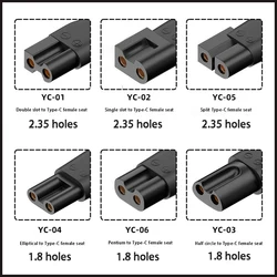 Adaptor Type-C Female Charging Adapter Suitable For Dual Hole Adapter Of Shaver Pentium Hair Clipper Can Be Used While Charging