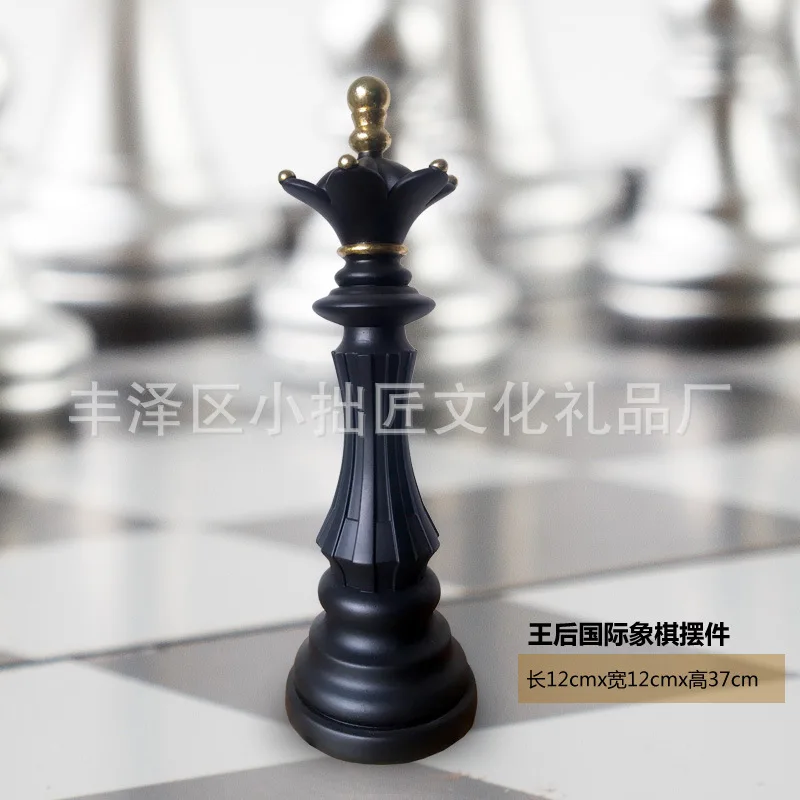 Chess Resin Ornaments Desk Decor Crafts King Queen Small Chess Statue Nordic Home Artwork Living Room Decoration Furnishings view 6