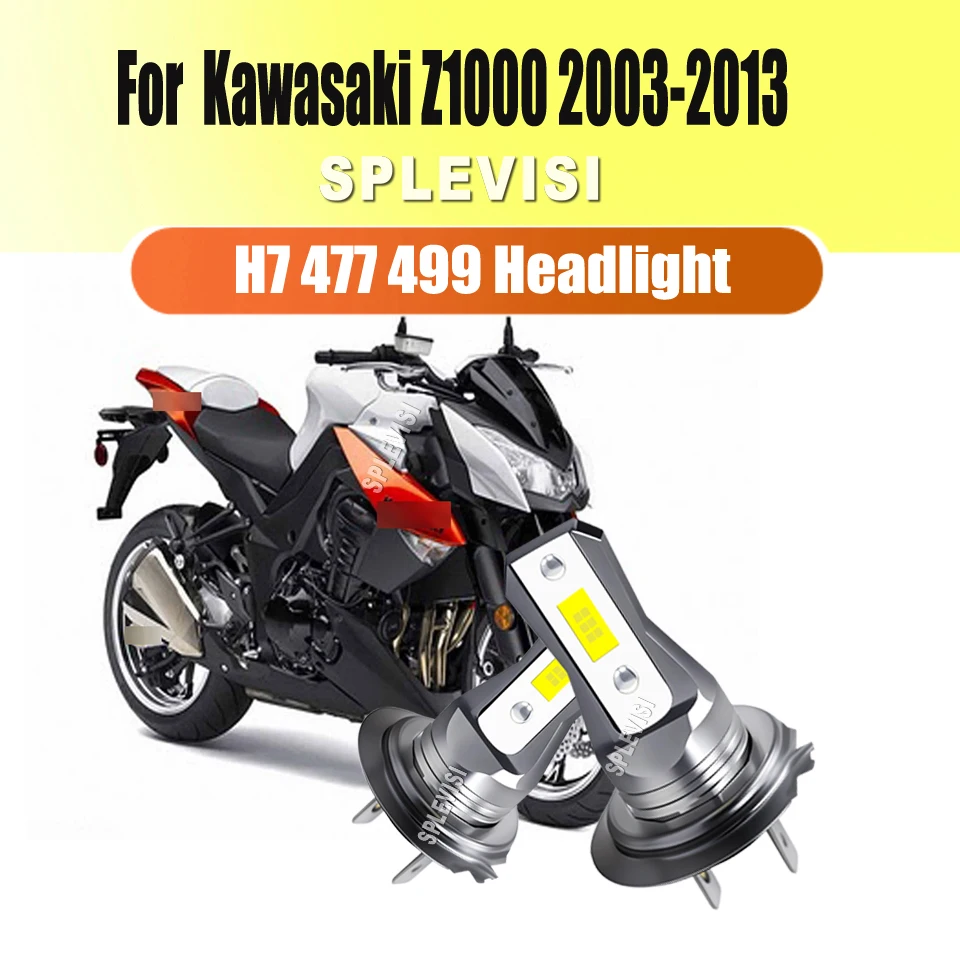 Motorcycle LED H7 499 45W Headlight Bulbs -High-Intensity Illumination For Kawasaki Z1000 2003 2004 2005 2006 2007 2008-2013