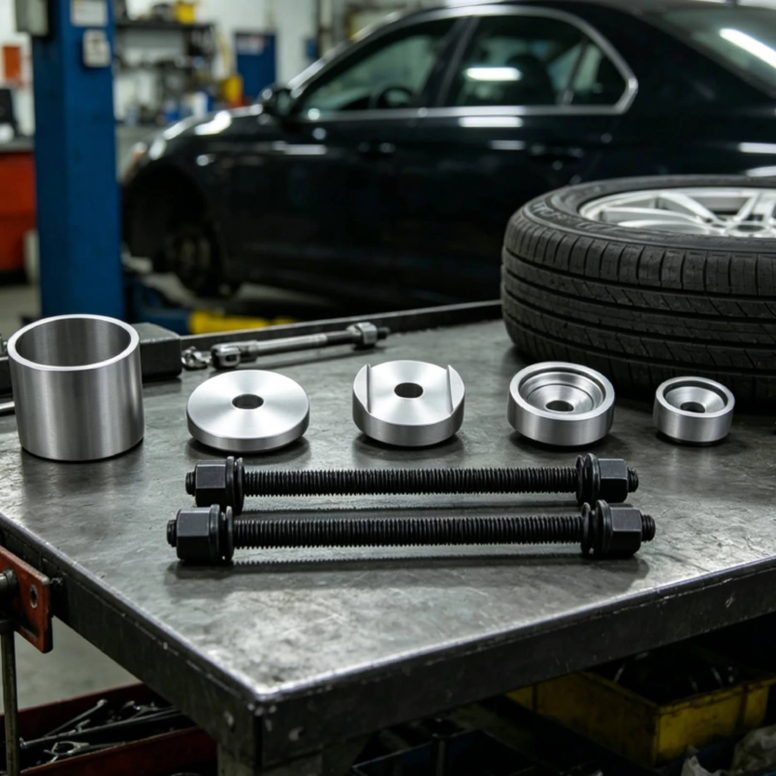 Automotive Bushing Tool 200 Mm Rods Shock Absorber Bushing Tool Car Service Machined Metal Accurate Operation