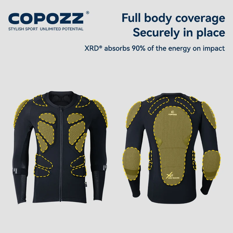 COPOZZ Kevlar XRD Anti-Collision Back Chest Impact Protection Motorcycle Protective Tracksuit Full Body Ski Armour Protector